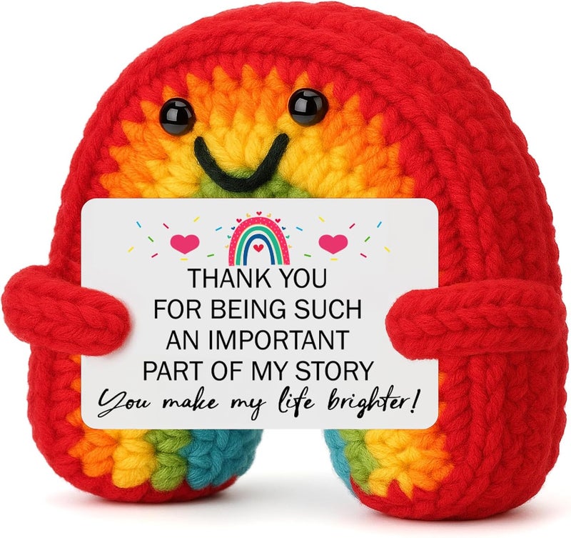 BuiltFit Teacher Retirement Gifts for Women - Crochet Rainbow Appreciation Thank You Gift for Men Boss Coworker Employee Friend Retiree Birthday Farewell Leaving Going Away Valentines Day Presents - Image 1